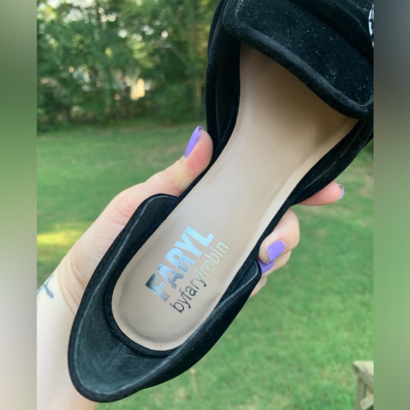 Velvet Pointed Rhinestone Ring Slip-On Loafers - Picture 8 of 16